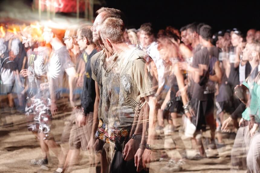 Image, blurred people at a festival